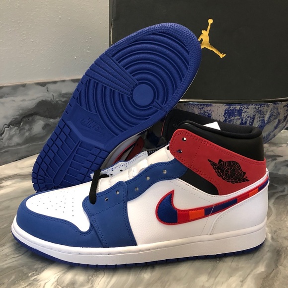 Nike Air Jordan 1 Mid Multicolor Swoosh - Picture 2 of 6